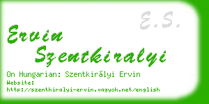 ervin szentkiralyi business card